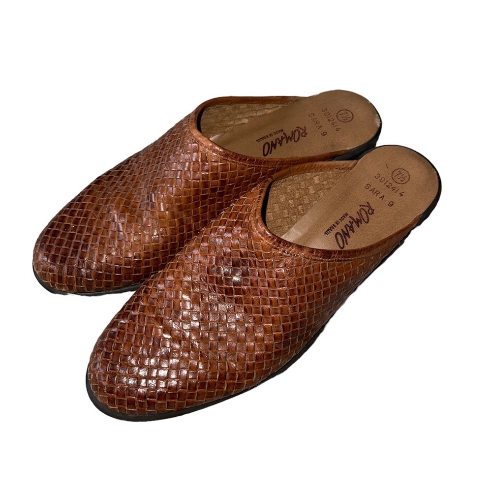 Romano Sara Leather Woven Loafers size 7.5